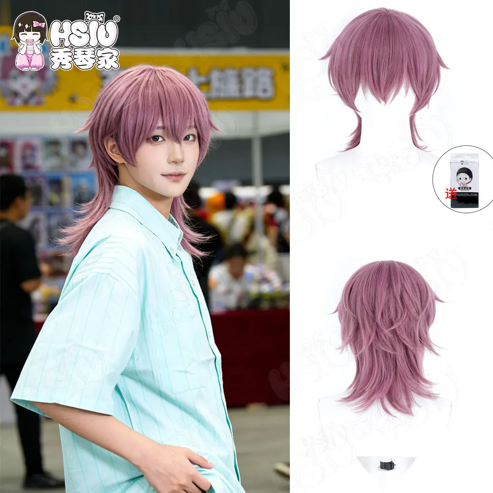 

Komazawa Noi Cosplay Wig Fiber Synthetic Wig 35cm Pink-Purple Short Wig+ Anime Cosplay