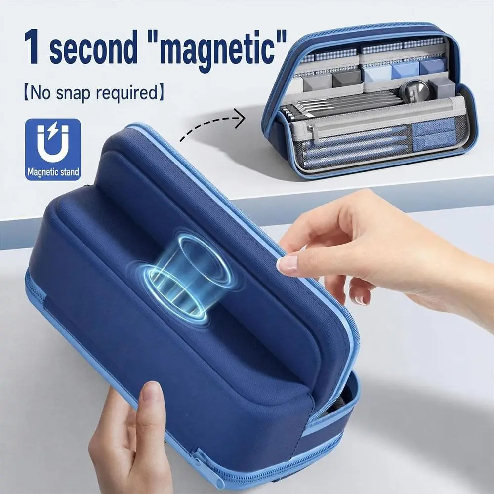 Multi-functional Standing Type Pencil Case Handheld Large capacity Stationery Bag Stationery Organizer School Supplies