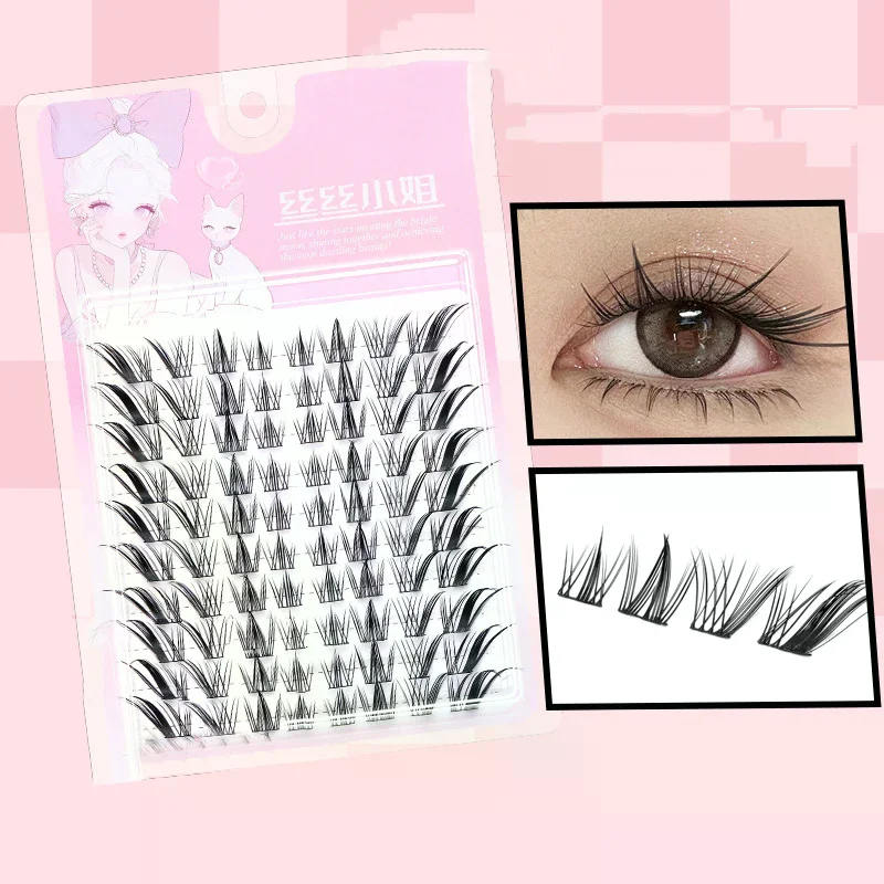 Voluminous No Need Glue Self-adhesive False Eyelashes Fluffy Fish Tail Sunflower Thick Curling Lash Extension DIY Anime Eyes - view 2