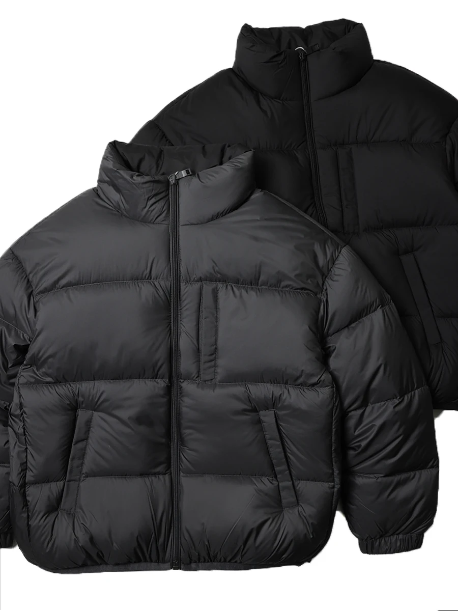 

Men's Thiened 90 White Du down Puffer Jaet Stand Collar Bread Sle Windproof Snowproof Casual Urban Faion Outerwear