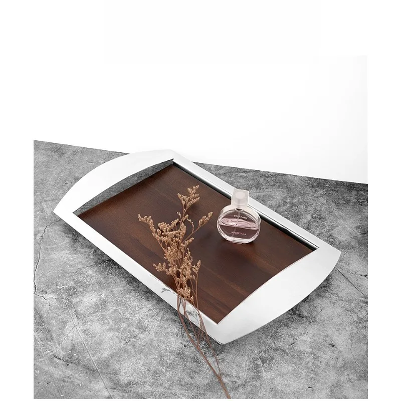 

Mirror Finish Walnut Decor Tray Multi-Purpose Fruit & Ornament Plate