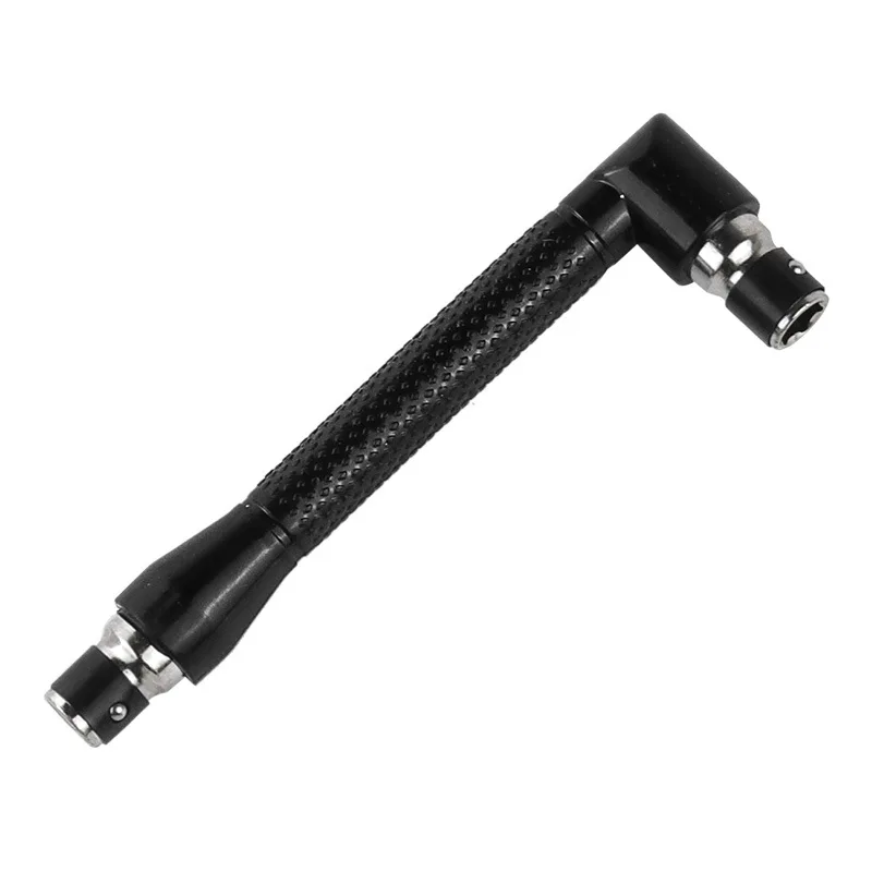 L Type 1/4 Hexagon Screwdriver Bit 90 Degree Double End Handle Black 6.35mm Wrench Tool for Matching Bits Set