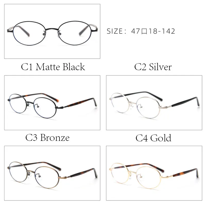 Mimiyou Retro-Stil Ovale Brillengestelle für Damen, Blaulichtfilter Optische Brillen für Herren, Brillengestell mit Klaren UV400 Computerbrillen – Detail 5