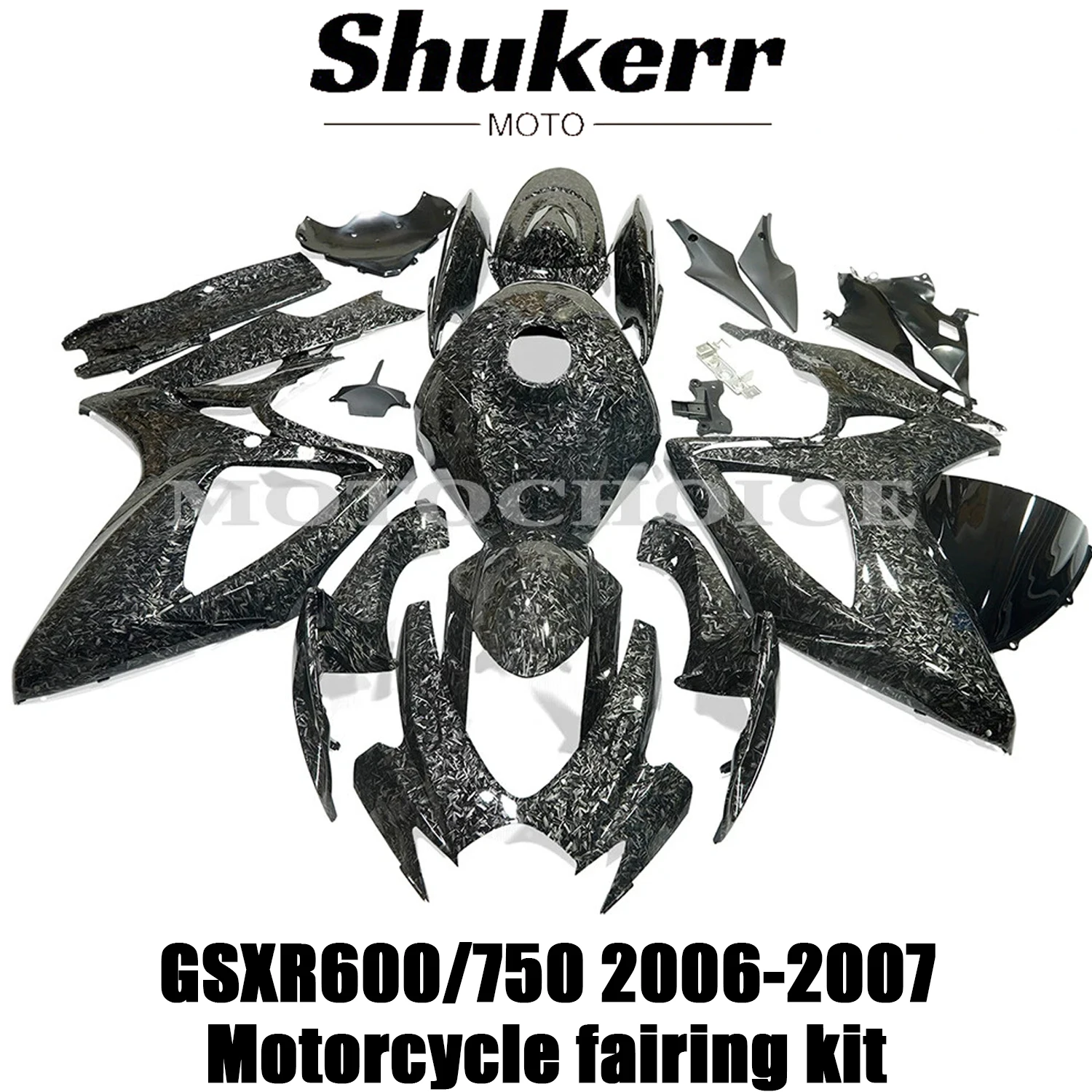Forged Carbon Fiber Motorcycle Plastic Fairing Kit Fit for Suzuki Gsxr600 Gsx-R 750 2006-2007 Injection Mold Bodywork Kit