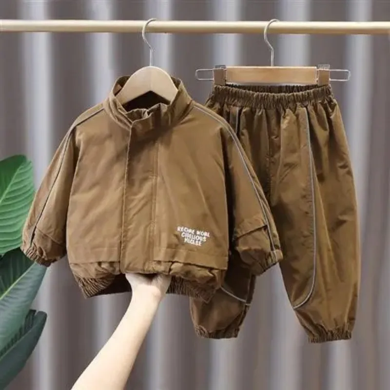 NEW Spring Autumn Kids Clothes Baby Caps Cotton Sports Hooded Sweater Shirt Pants Sets Children Boys Kids Casual Suit 2-9 YEARS