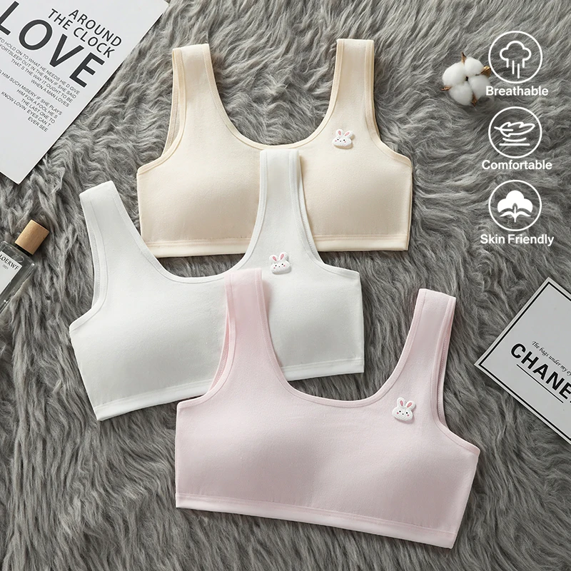 Underwear for female students, anti protrusion point, developmental period, girls' vest, comfortable and breathable, girls' cott