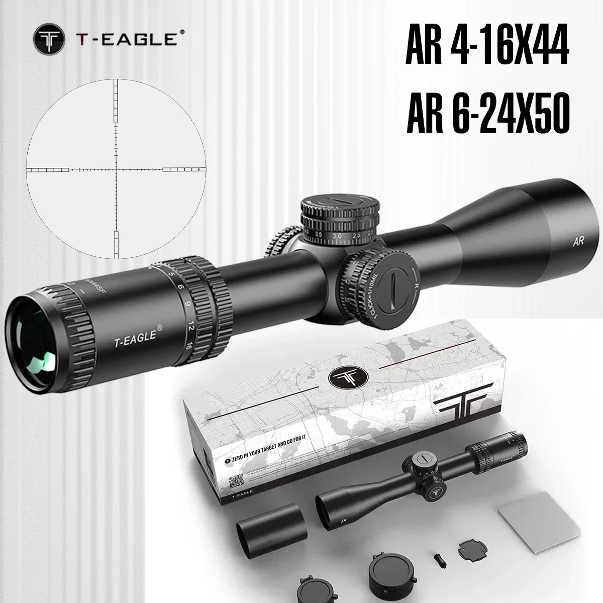 Tactical Reflex Optics T-EAGLE AR 4-16X44 6-24X50 SFP Cross Reticle Waterproof Shock Resistant Scope 11mm/20mm Rail Mount