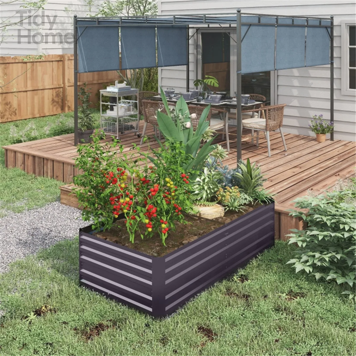 

Outsunny Galvanized Raised Garden Bed Kit, Large and Tall Metal Planter Box for Vegetables, Flowers and Herbs, Reinforced