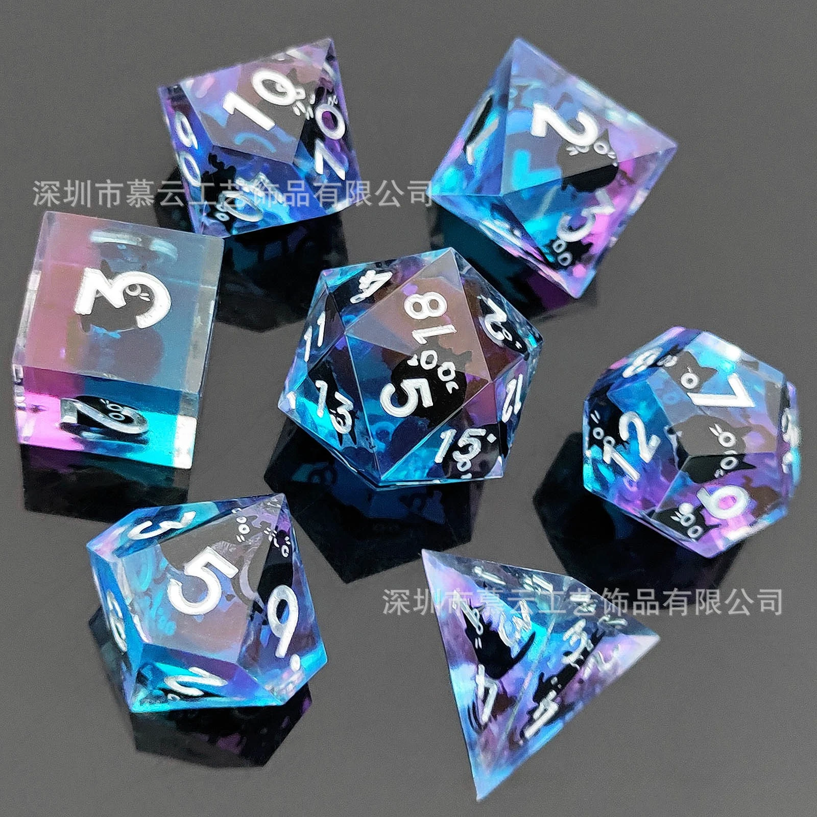 7 قطعة/المجموعة COC الراتنج النرد مع أرقام فريدة ل DND TRPG RPG Cthulhu مجلس لعبة دور اللعب متعدد السطوح الرقمية DND مجموعة نرد