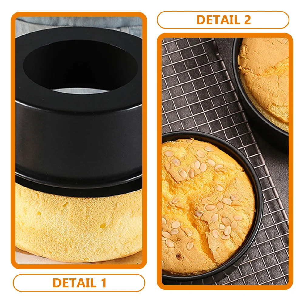 6 Inch Live Bottom Cake Mold Pudding Baking Pans Nonstick Round Metal Stainless Steel Set Cheese Molds