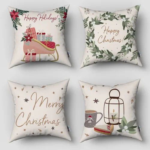 İnstababyrooms New Year Pattern Christmas Series Digital Printed Quad Pillow decorate Case Model 048