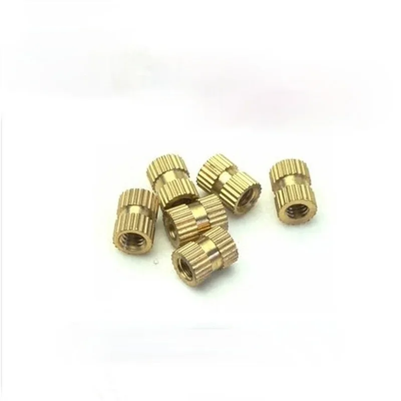 

200pcs M2 M2.5 M3 Copper Inserts Brass Double Pass Knurl Nut Injection Embedded Fastener Nut Nutsert Embedded 3-15mm