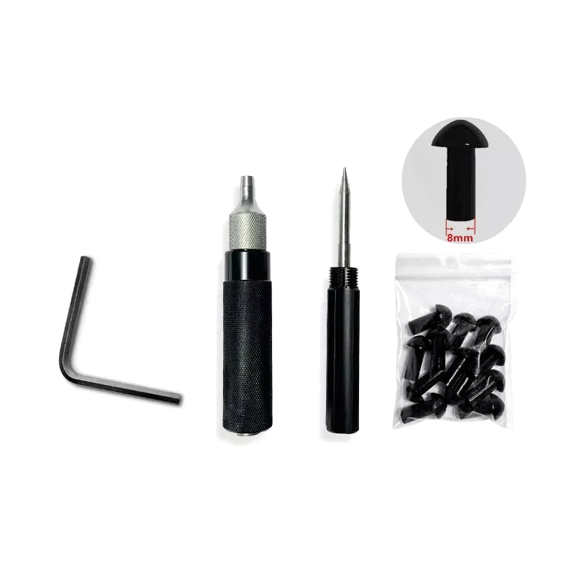 1 Set Car Motorcycle Tire Repair Plugger Tools Kit Puncture Mushroom Plug Probe Nozzle For Wheels