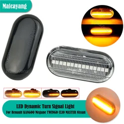2pcs LED Dynamic Turn Signal Side Marker Light For Renault Clio 1 2 MEGANE ESPACE TWINGO MASTER Nissan Opel Mercedes-Benz Smart
