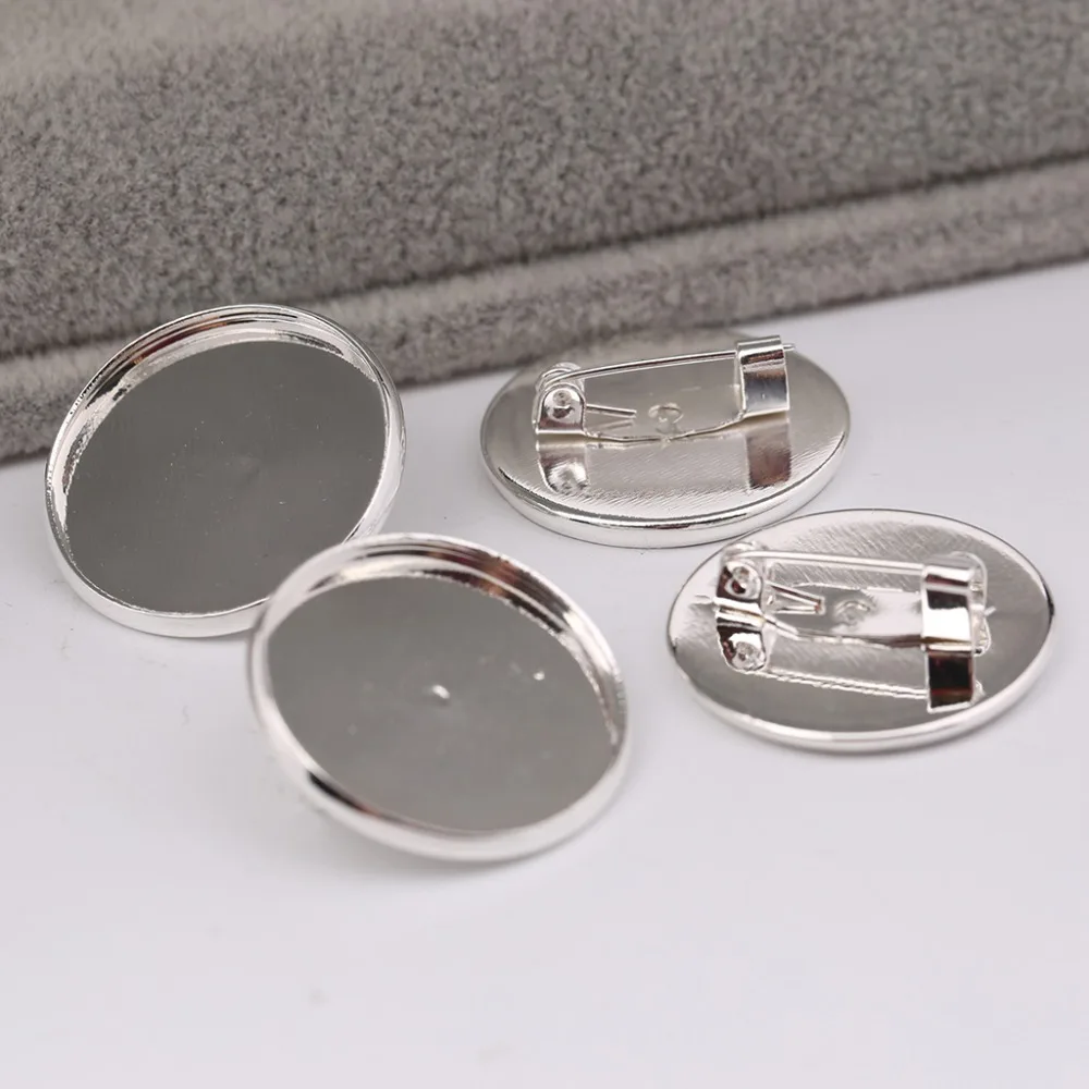 onwear 50pcs cabochon brooch setting blanks fit 20mm metal round brooch pin bezel trays diy base for broches making