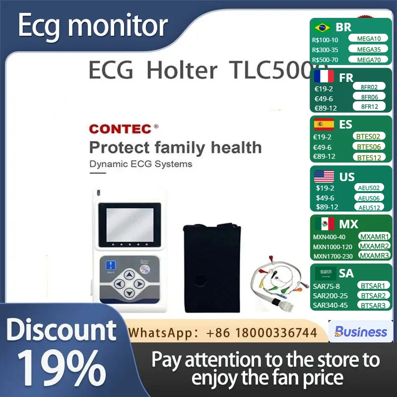 

CONTEC TLC5000 12 Channel ECG Holter ECG 24 Hours Holter EKG Monitor Software TLC5000 CONTEC