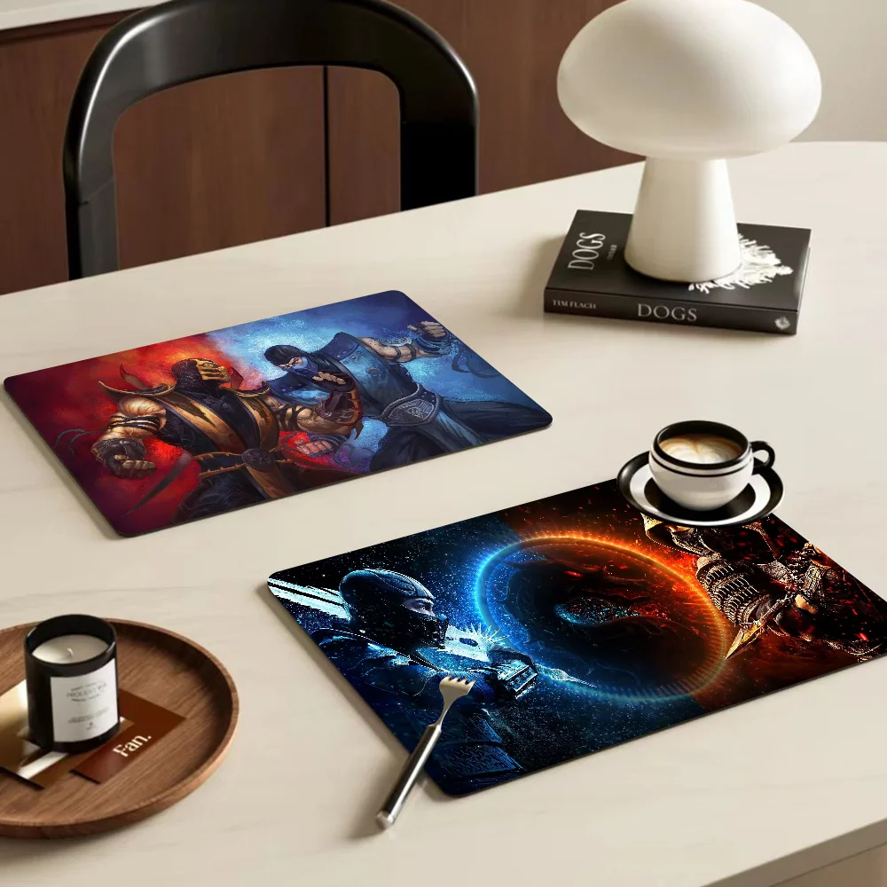 Mortal Kombat Cartoon Non-slip Fast Water Absorption Anti-scalding Imitation Tile Printing Coffee Machine Draining Pad