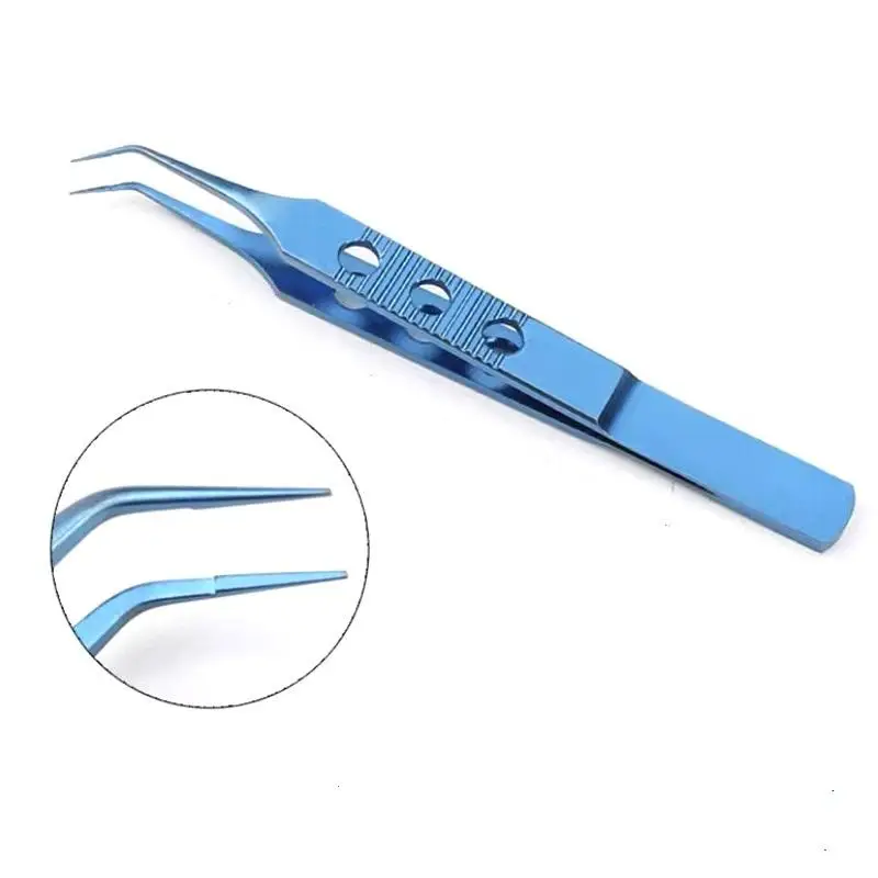 Microsurgery Titanium Alloy Dovetailed Straight/Curved/Angled Shaft Tweezers with Platforms Tissue Forceps