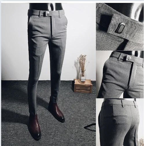 Men Suit Pants 2024 Spring New Straight Trousers Formal Dress Pants Solid Casual Pantalone   Mens Clothing