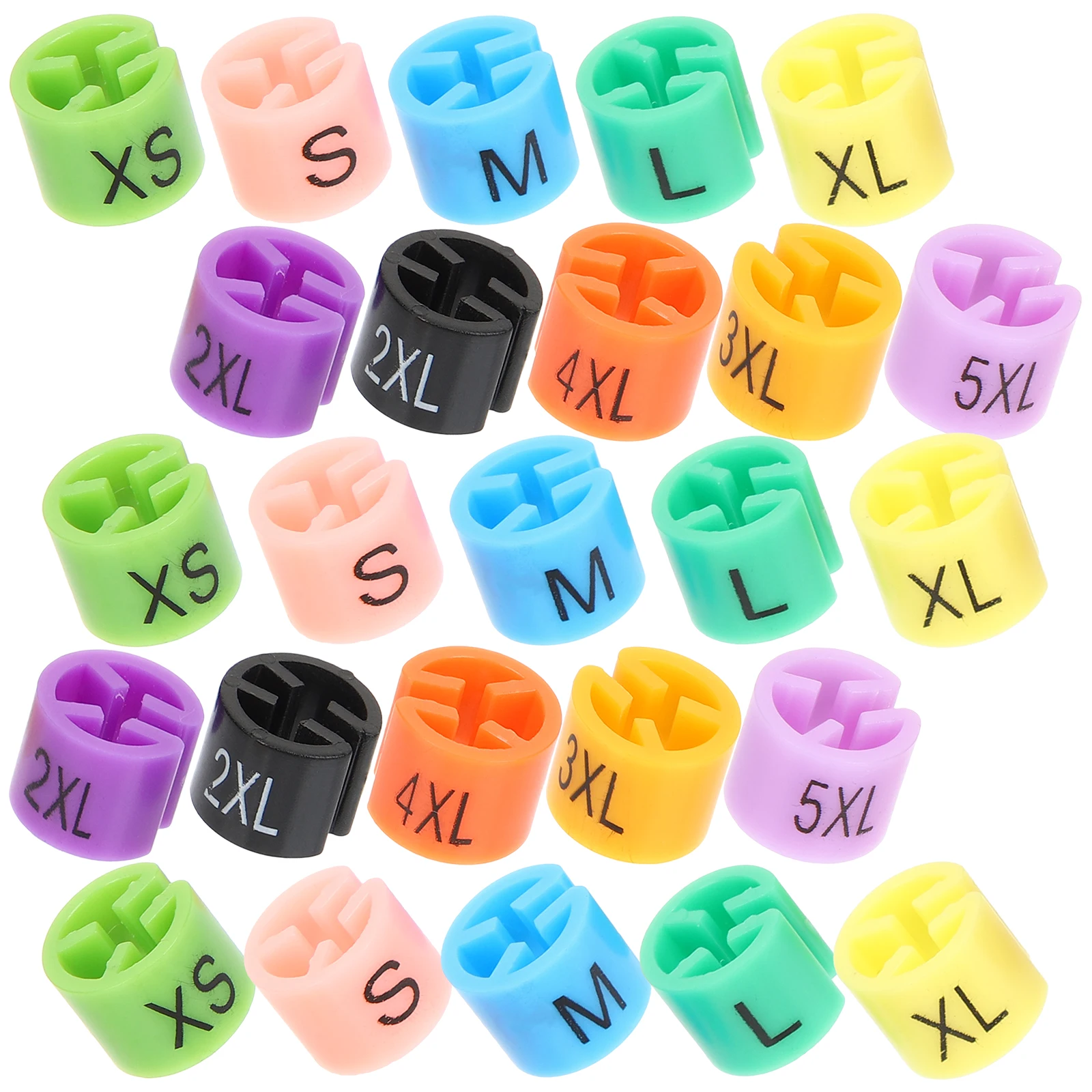 

200pcs Color Coded Hanger Tags Clothes Size Markers Plastic Garment Labels Rack Number Coding