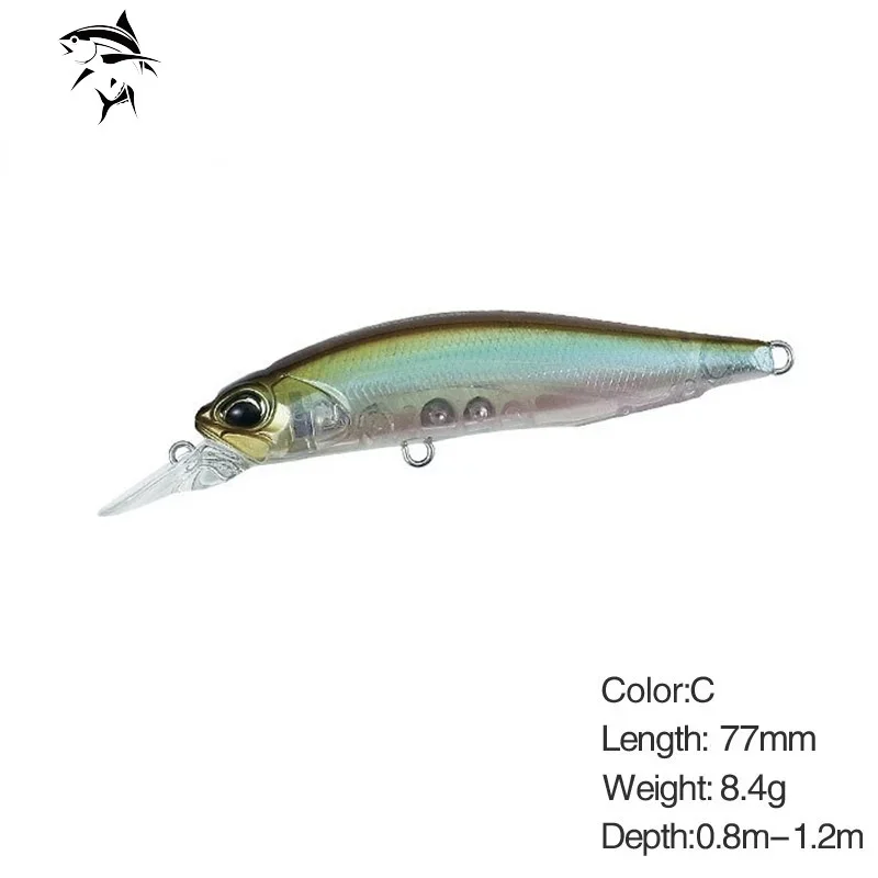 2021 Laser Minnow Fishing Lure 77MM 8.4G Pesca Hooks Fish Wobbler Tackle Crankbait Artificial Hard Bait Swimbait