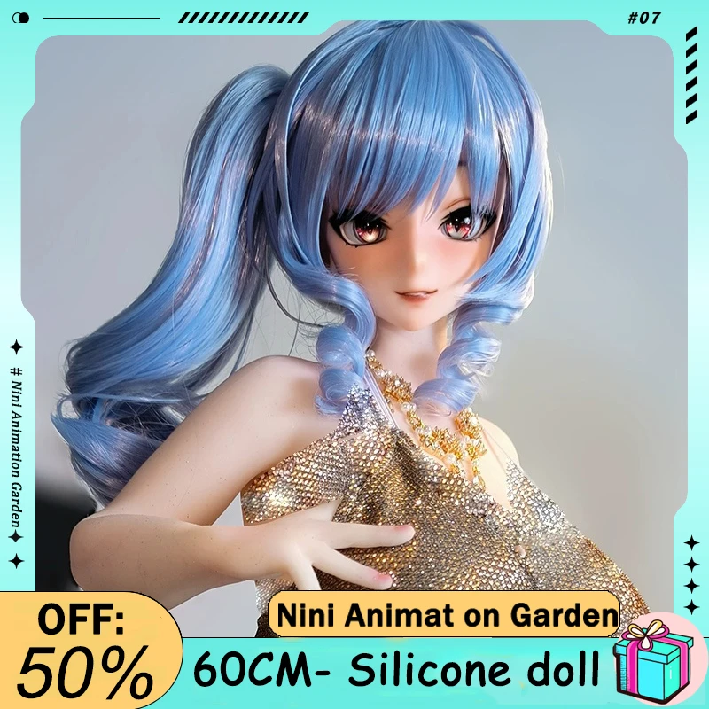 

Passionate blue long haired girl -60CM model figurine toy/men's collectible artwork/full body movable BJD doll