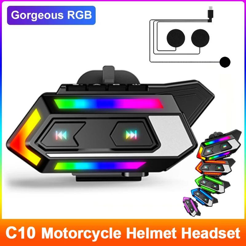 

C20 Bluetooth Motorcycle Helmet Headset Headphone Noise Reduction Wireless Motobike Headset Handsfree Stereo Earphone Speaker
