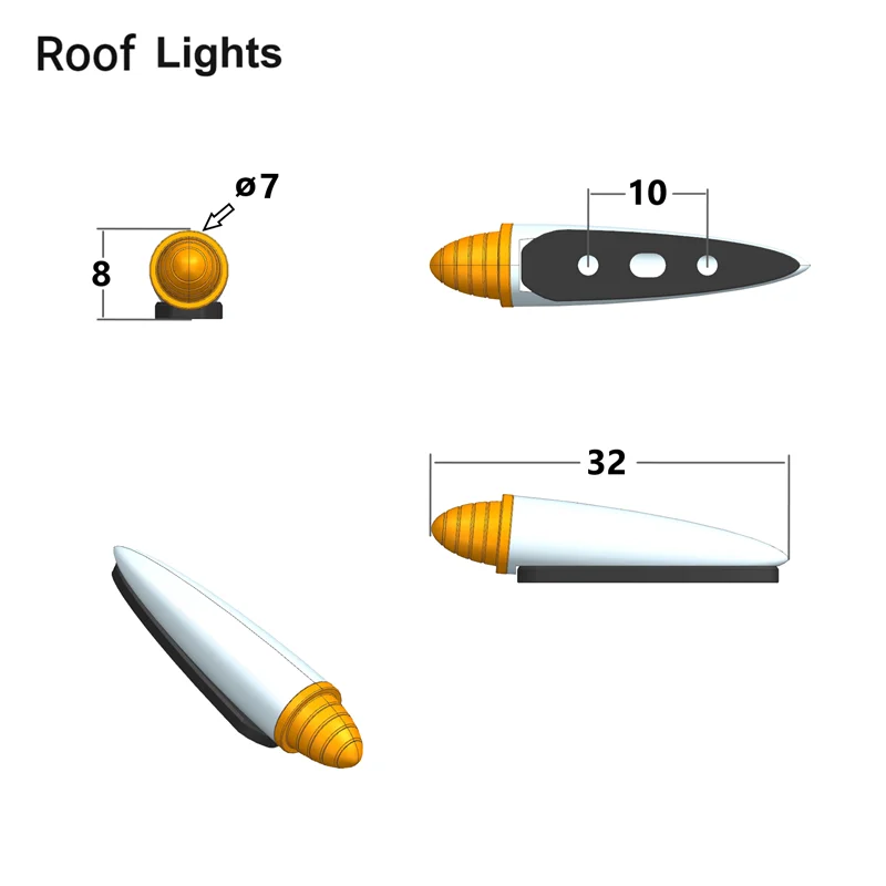 RC Car Simulation LED 3V Roof Light Spotlight for 1/14 Tamiya RC Truck SCANIA 770S R620 VOLVO Arocs MAN TGX Car