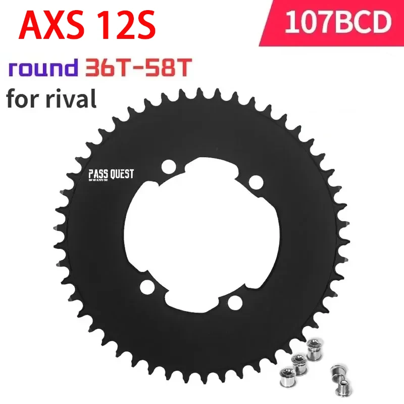 107BCD for Sram Rival AXS 12S Crankset Round Chainring 107 Bcd 36T 40T 42T 54T 56T 58T MTB Road Bike Chainwheel