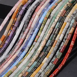 Natural Stone Cylinder Beads Quartz Tube Gems Crystal Agates Column Beads For Jewelrl Making Bracelet DIY Necklace Craft 4.5x9mm
