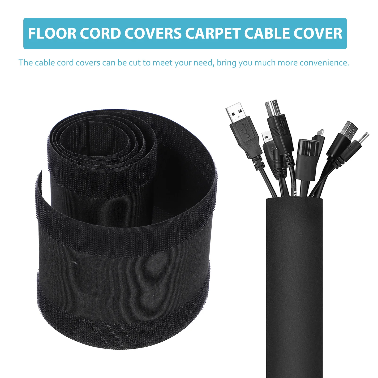 

2 Pcs Wire Casing Patch Cord Protector Floor Carpet Cover Outdoor Sidewalk Rug for Cable Organizer Drive