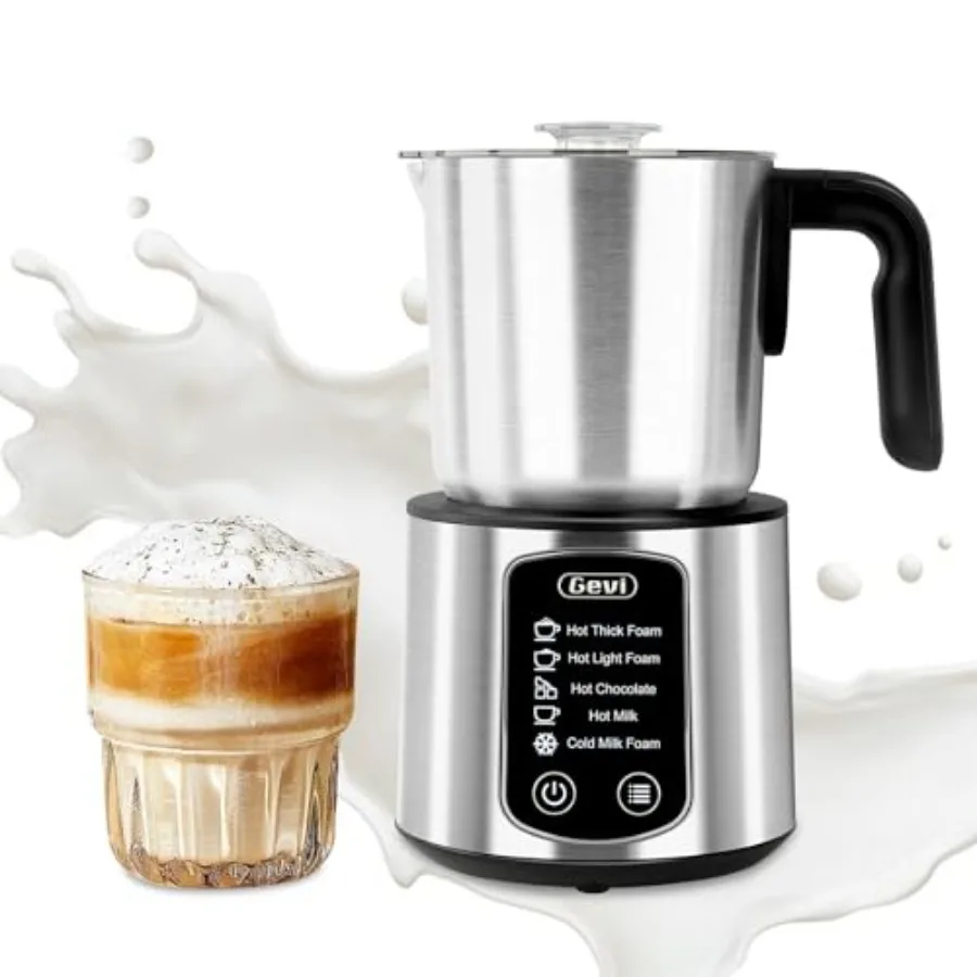 

5-in-1 stainless steel milk frother for latte macchiato cappuccino hot chocolateprofessional steamer easy-clean hot cold use si