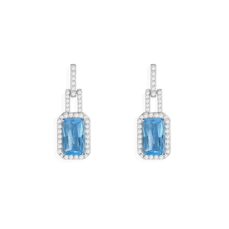 LI KI High Quality 925 Silver 2024 New Printemps Series Blue Diamond Necklace Bracelet Earrings Ring For Women's  Jewelry - view 5