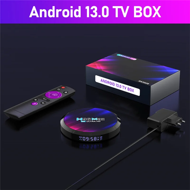 H96MAX RK3528 Smart TV Box Android 13 8K 2GB 16GB 2.4G 5G Wifi Top Box Lettore multimediale TV Box Spina UE