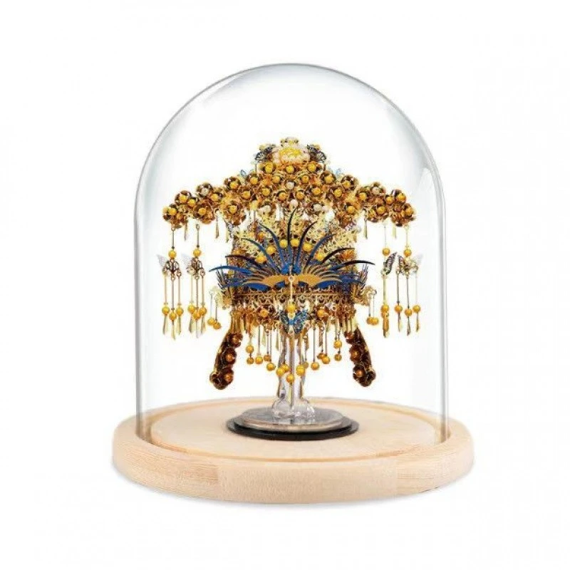 

Shili Hongzhuang sedan chair golden wing phoenix crown 3d three-dimensional metal assembly model DIY handmade gift high
