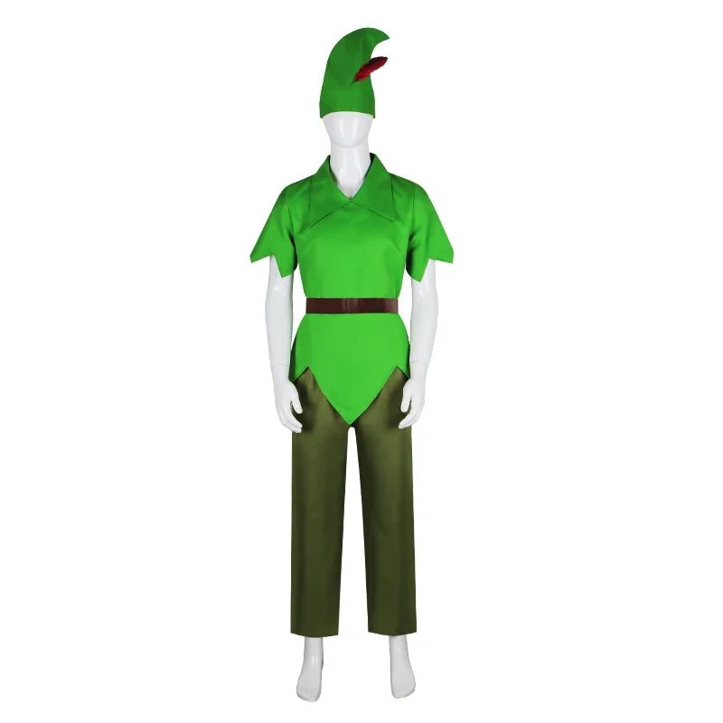 Peter Pan Cosplay Costume Adult Mens Role Play Suits Wendy Shirt Pants Hat Suits Halloween Carnival Disguise Party Costume