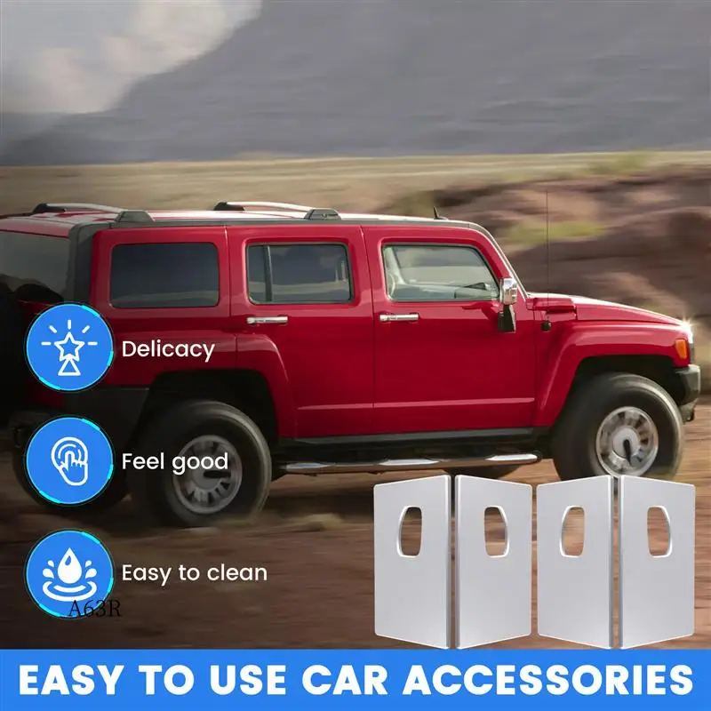 

AR-Aluminum Chrome Billet Interior Door Handles Cover Trim, Anti-Scratch Plates For Hummer H2 SUV SUT 2003-2007