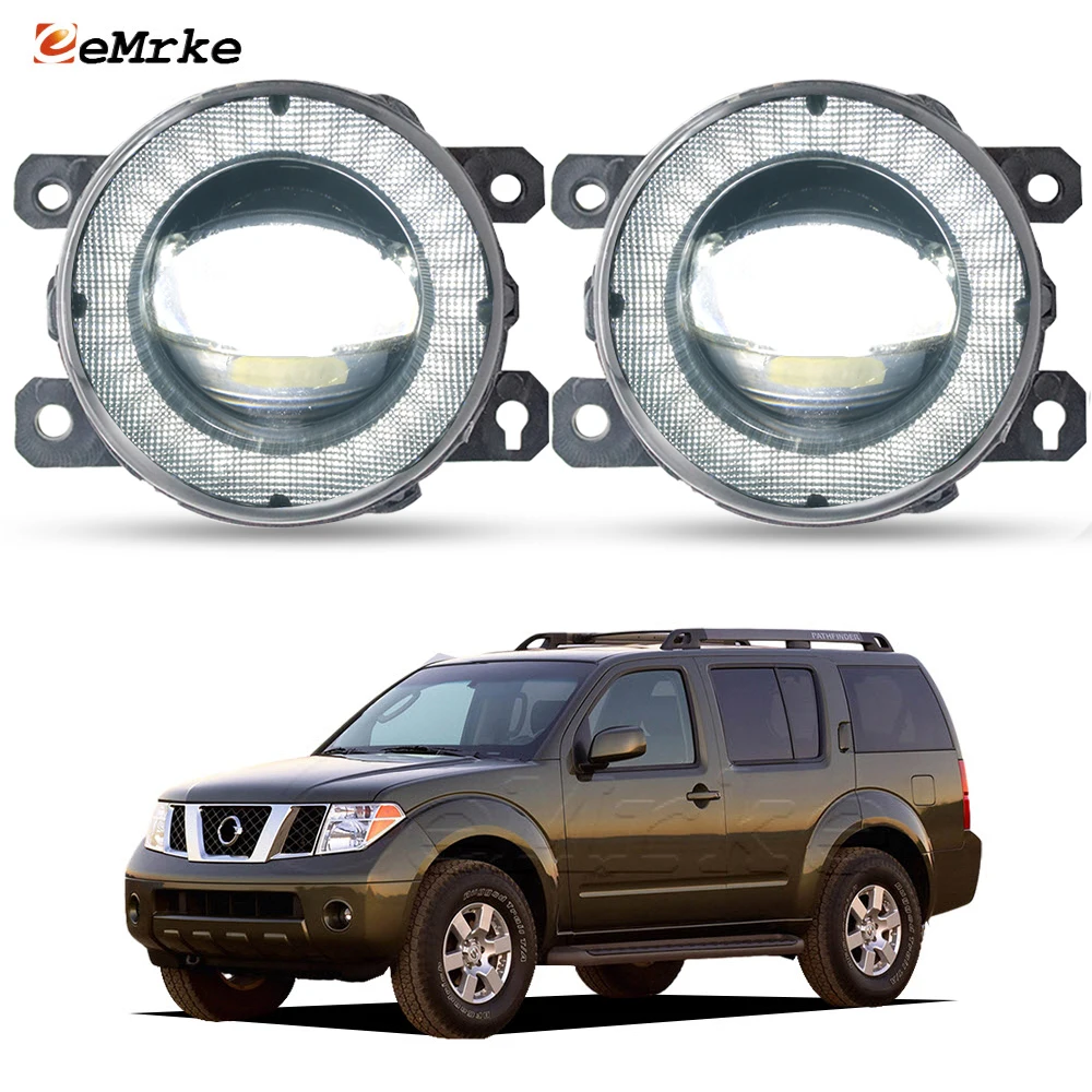 Upgrade LED Fog Lamp for Nissan Pathfinder III MK 3 R51 2005-2013 with Glass Lens Angel Eyes DRL PTF Fog External Car Lights