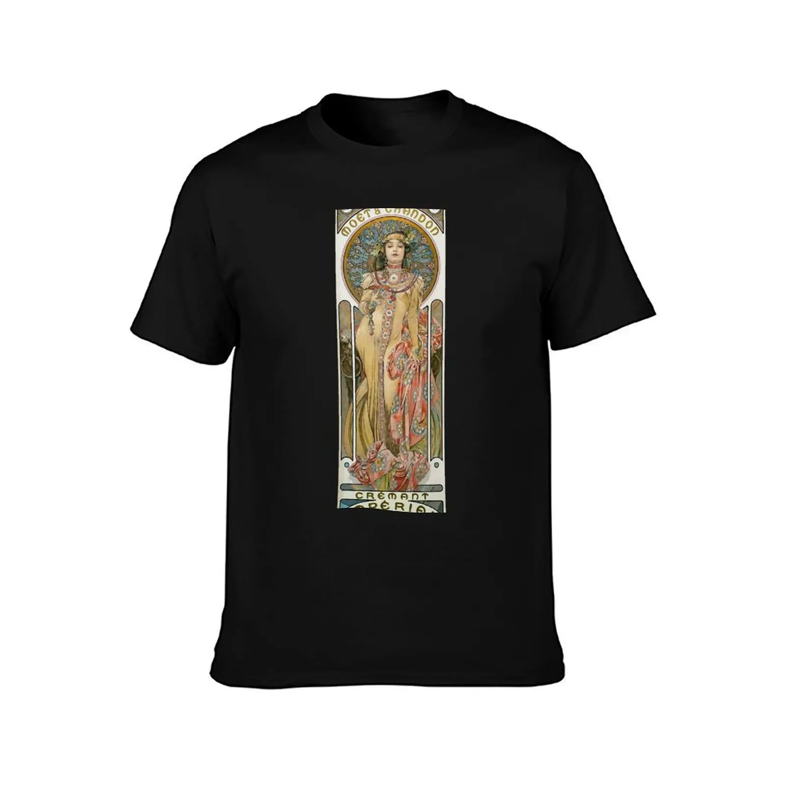 Alfons Mucha. Art Nouveau Poster T-Shirt Casual Lightweight Short Sleeve Top T-Shirt