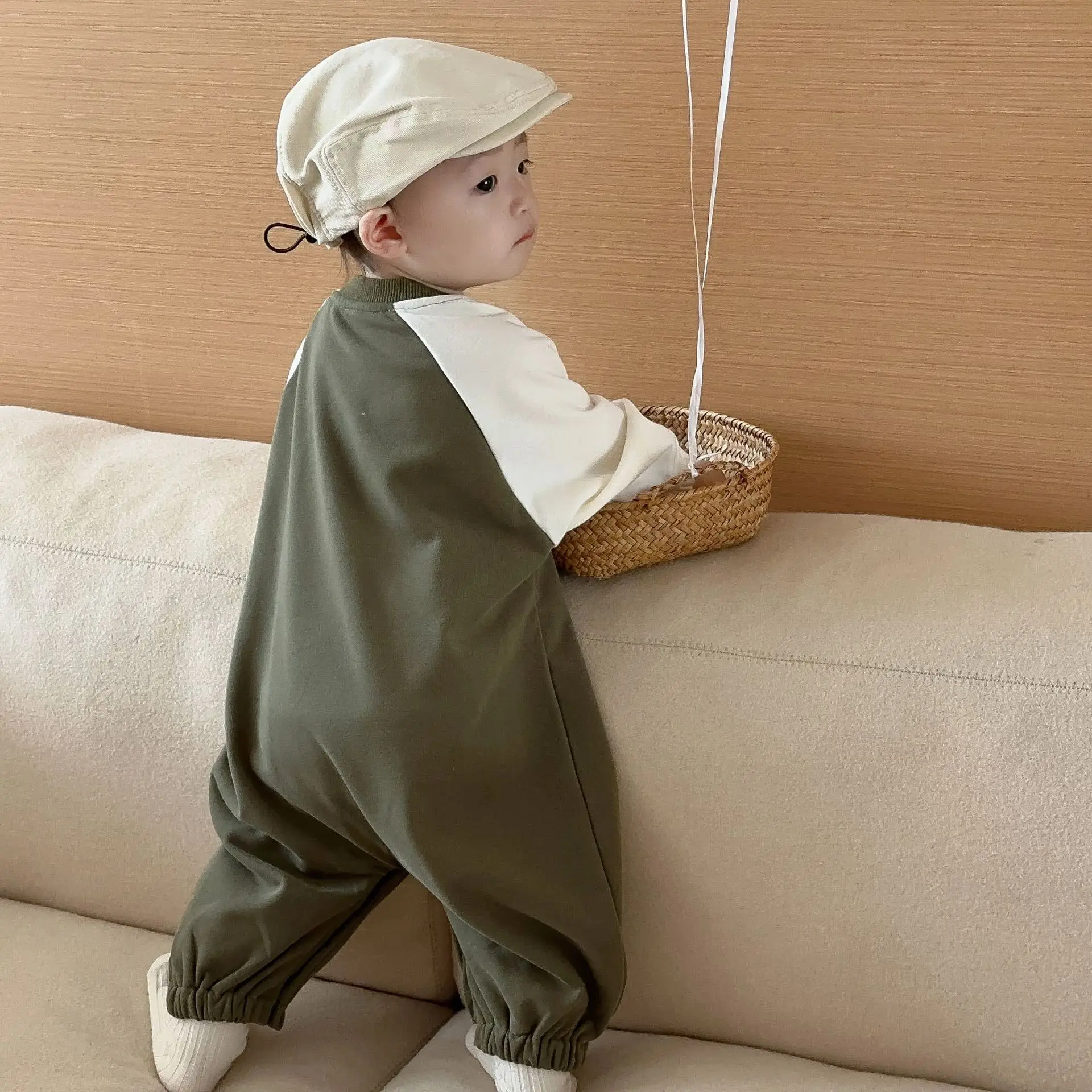 0-24Months Spring New Baby Long Sleeve Romper Newborn Infant Patchwork Letter Jumpsuit Cotton Toddler Boy Girl Casual Clothes