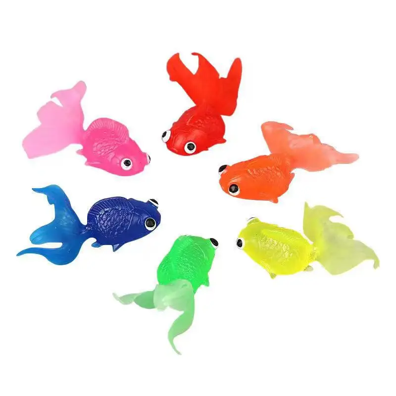 10Pcs/set Random Soft Rubber Gold Fish Baby Bath Toys for Children Simulation Mini Goldfish Water Toddler Fun Swimming Beach