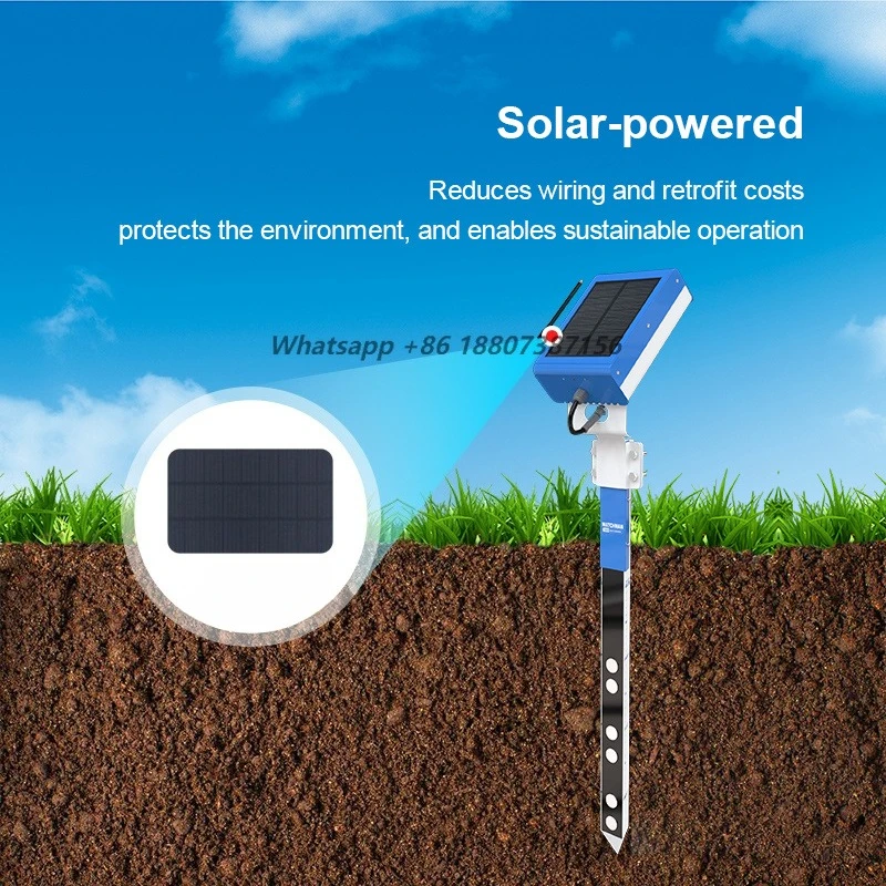 Accurate Soil Analyzer Solar Powered with NPK, EC, Moisture for Smart Irrigation Control  with Mobile Application Cloud Data