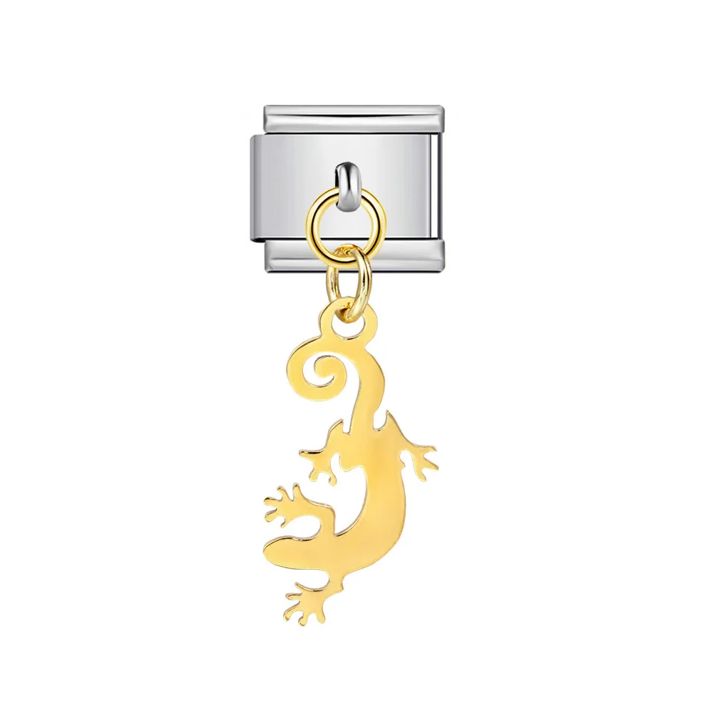 Neuer trendiger Vogel-Baum-Stern-Gecko-Herz-Metallanhänger, italienischer Charm-Anhänger, passend für 9mm Edelstahlarmband, DIY-Schmuckherstellung. – Detail 4