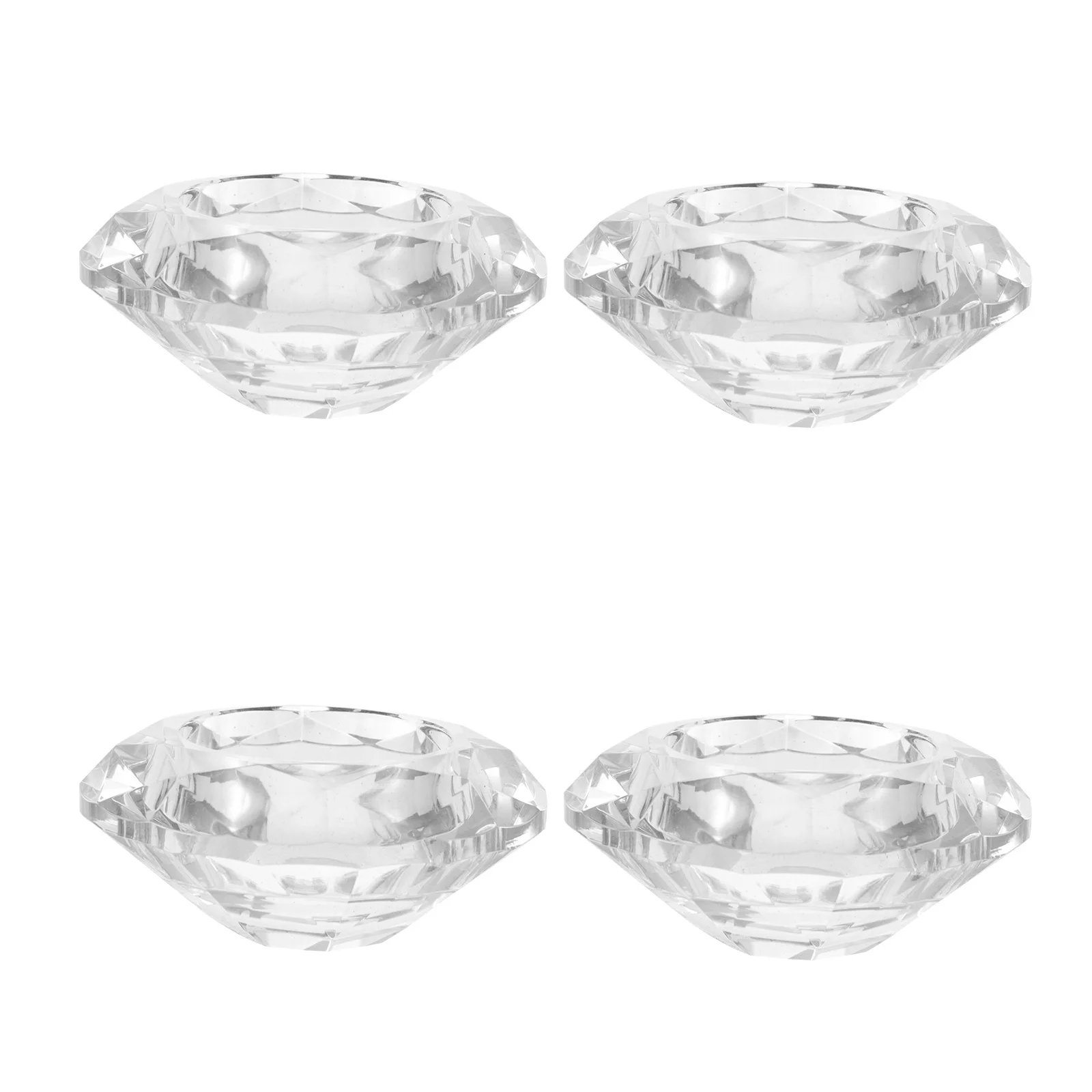 

4Pcs Crystal Diamond Holders Elegant Table Decor for Wedding Banquet Home Ornament Centerpieces Crystal Holder