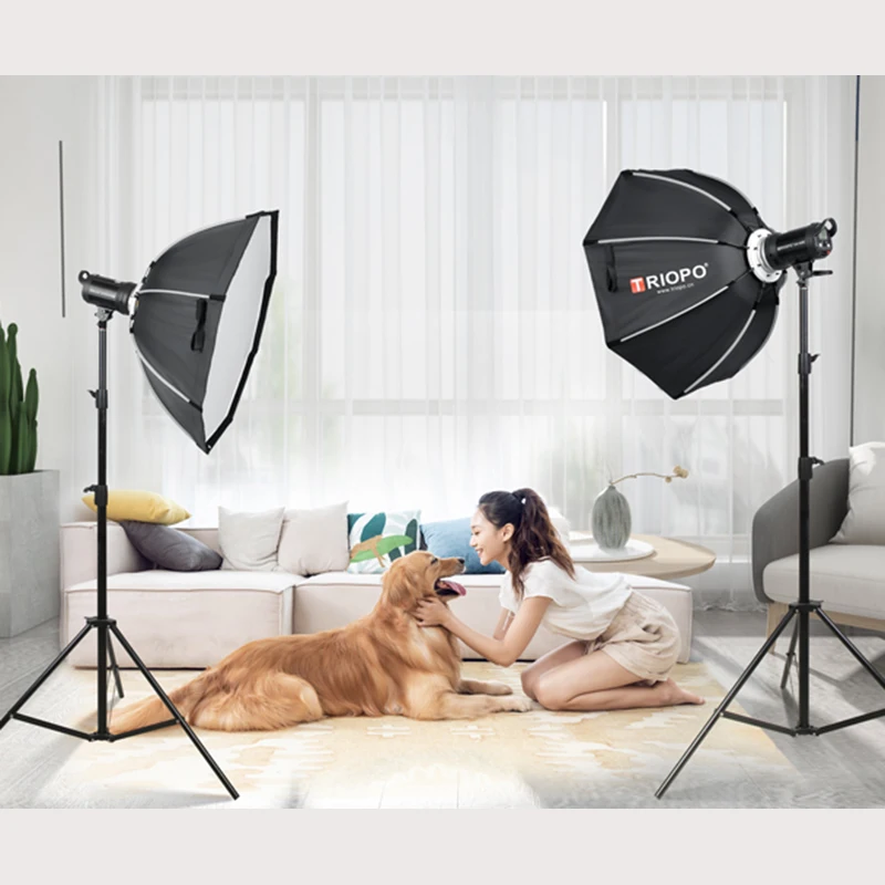 White 5600K Version Continuous LED Studio lighting Kit Bowens Mount triopo Softbox OEM Better EX-60II