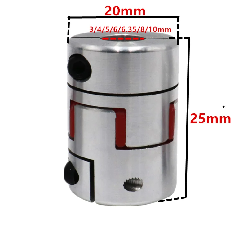 

10 шт., муфта для массовой настройки, алюминиевая сливовая гибкая муфта вала, разъем двигателя, гибкая муфта D20L25