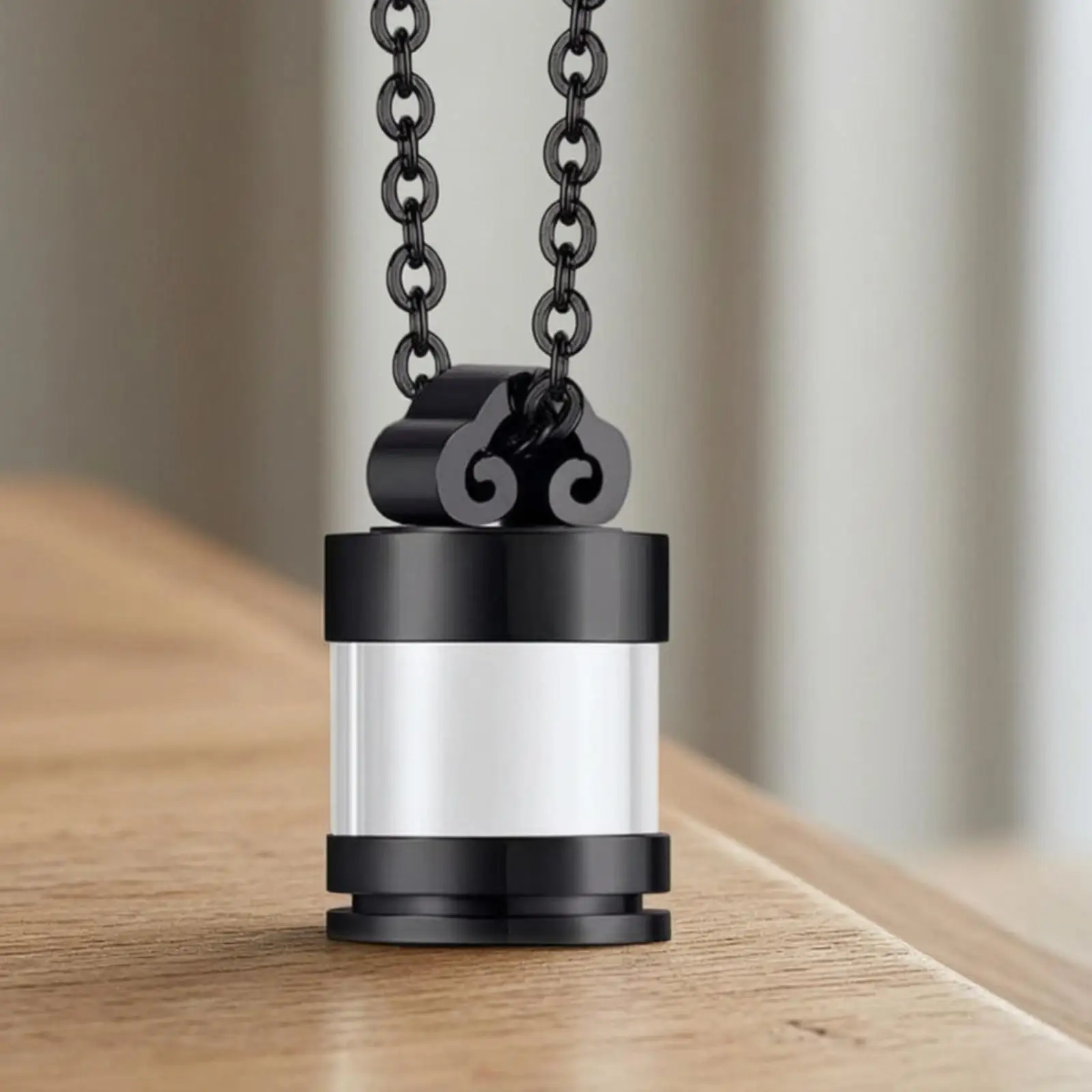 Memorial Urn Pendant Stainless Steel Glass Keepsake Necklace Cylinder Charm for Ashes Jewelry Women Men Grief Gift