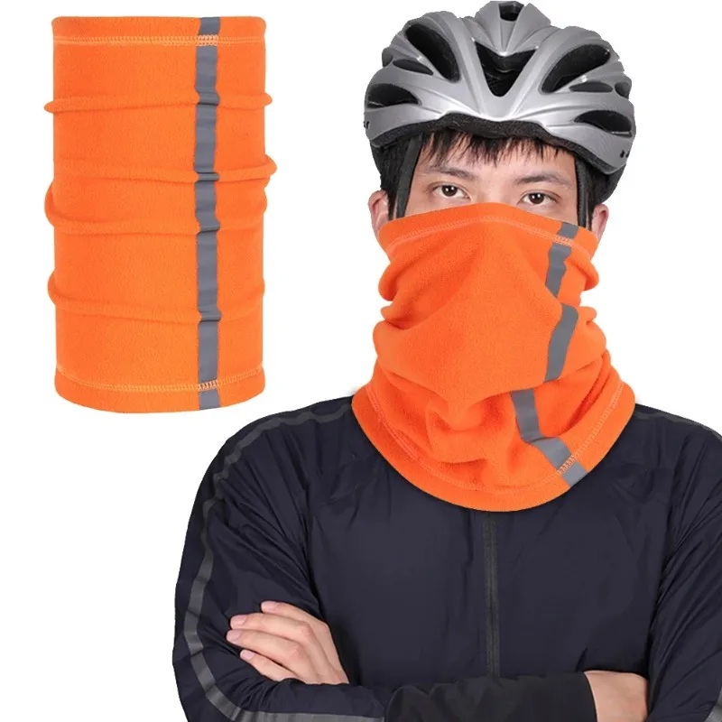 Outdoor Winter Warm Fleece Neck Scarves Reflective Skiing Neck Cover Mask Motorcycle Half Face Mask Scarf Riding Biker Windproof