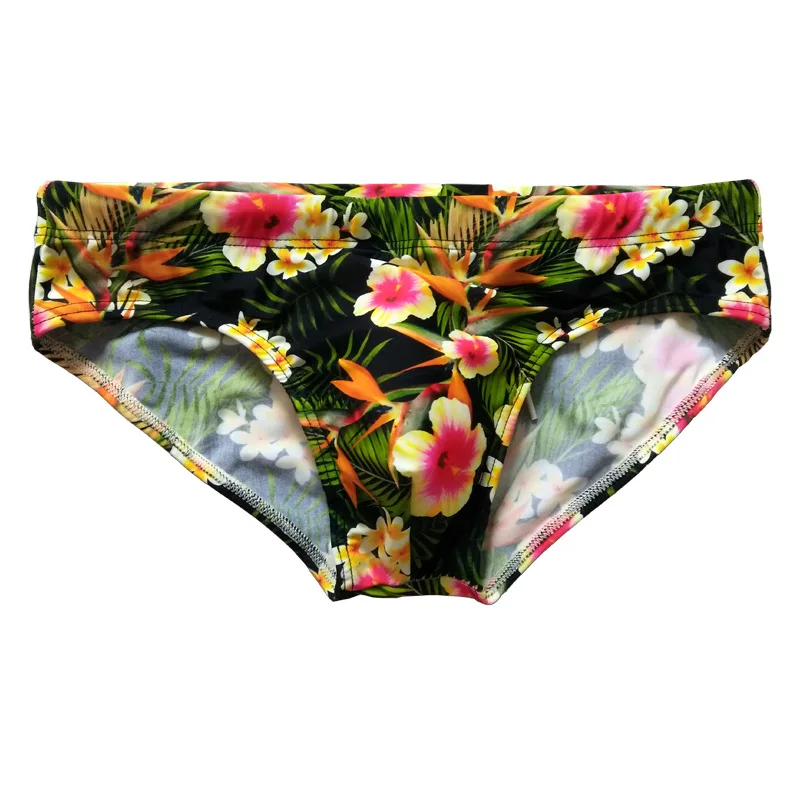 Men's Triangular Print Swimming Trunks Low Waist Sexy Cup Swimming Trunks Hot Spring Beach Swimming Shorts Cw1501