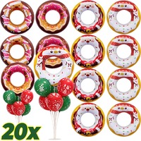 1/20x Donut Aluminum Film Balloon Christmas Theme Party Supplies Colorful Decoration Donut Balloon Xmas Hanging Ornaments Globs